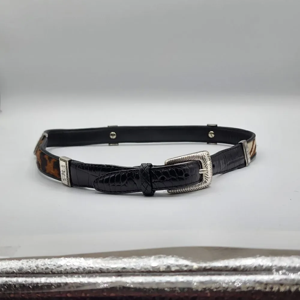 Brighton animal print calf hair belt